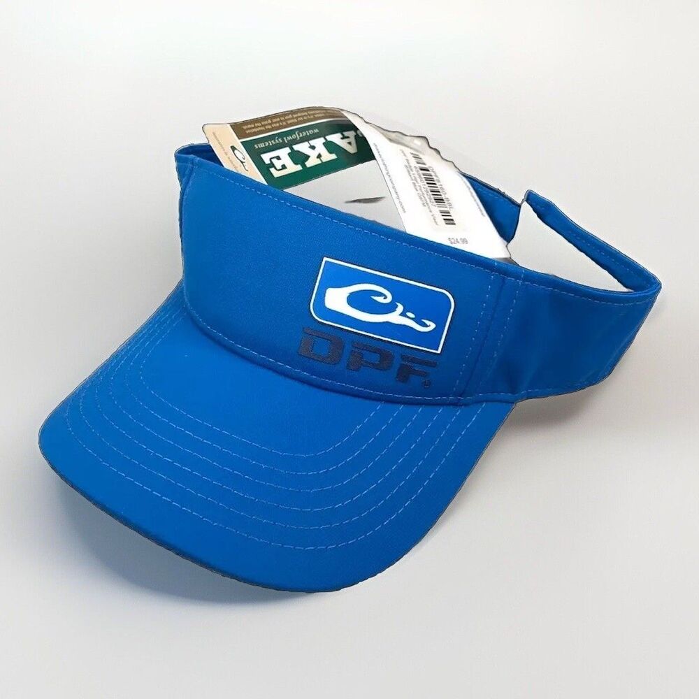 Drake DPF Performance Fishing Visor Blue Ripstop Adjustable Hat Cap Mens NWT New